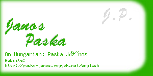 janos paska business card